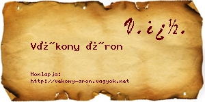 Vékony Áron névjegykártya