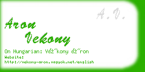 aron vekony business card